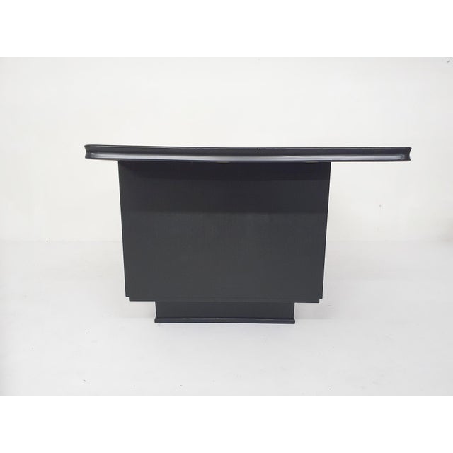 Large Black Wooden Executive Desk, 1960s For Sale - Image 9 of 18