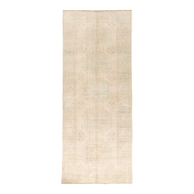 Vintage Circa 1940 Subdued Turkish Oushak Runner 4ft 7in X 11ft 3in For Sale