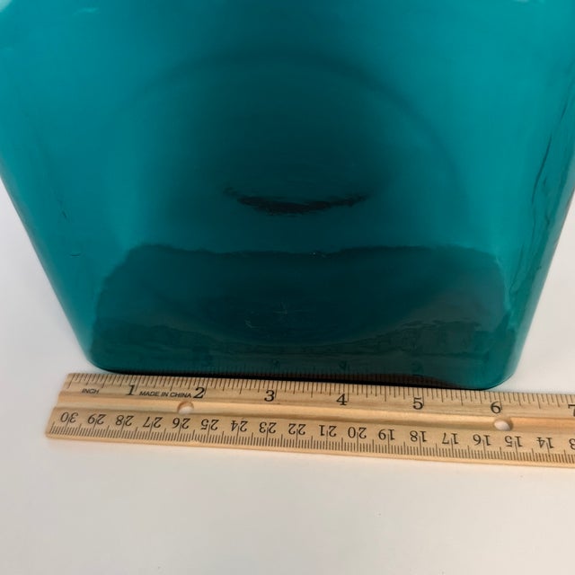 Glass Blenko 384 Water Double Spout Pitcher in SeaBreeze For Sale - Image 7 of 11