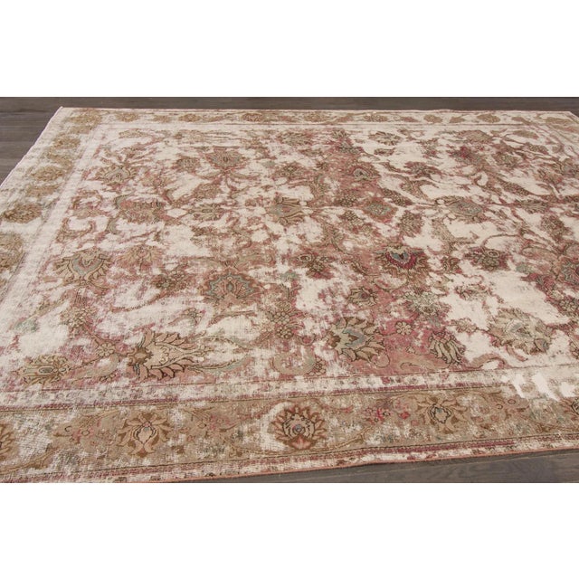 Traditional Distressed Kerman Wool Rug For Sale - Image 3 of 6