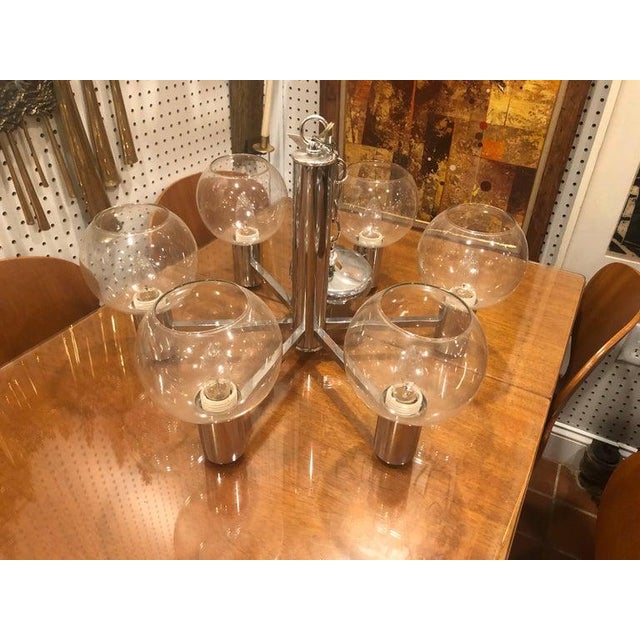 Metal 1960s Mid-Century Modern Chrome Sputnik Chandelier For Sale - Image 7 of 17