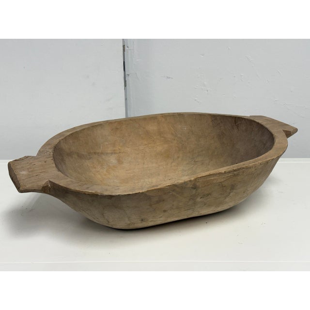 Traditional Handcrafted Wood Dough Bowl, Vintage For Sale - Image 3 of 12