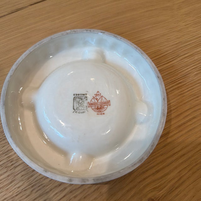 Ceramic Vintage Carlton Hotel Cannes Ceramic Ashtray With Red Crest Branding For Sale - Image 7 of 7