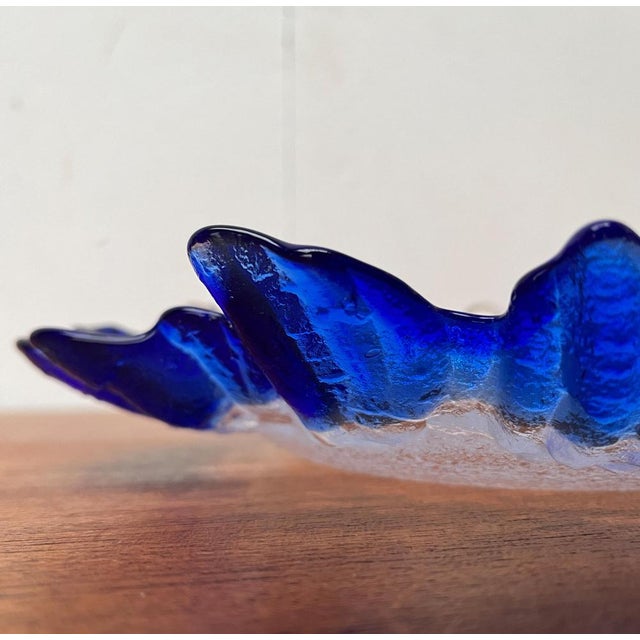 Glass Vintage Art Glass Floral Bowl from Lindshammar, Sweden, 1970s For Sale - Image 7 of 18