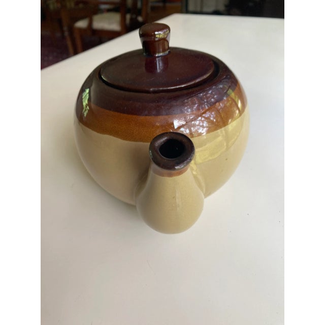 1970s Vintage Brown and Taupe Colors Tea Pot For Sale - Image 5 of 6