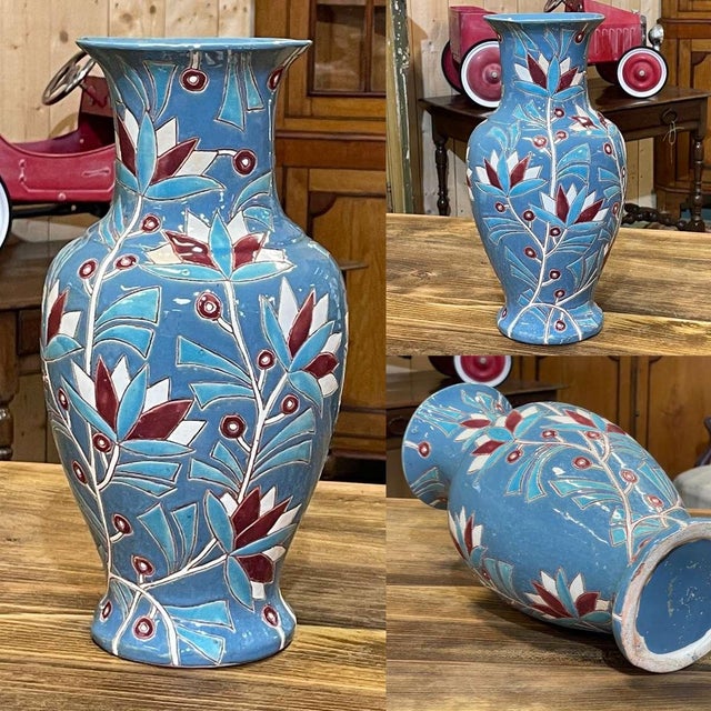 Art Deco Vase in Glazed Earthenware, 1930s For Sale - Image 9 of 16