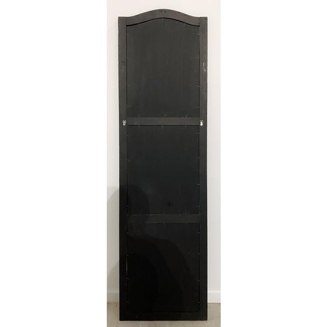 Large Black and Gilt Window Pane Paneled Mirrors (Each H 74 X W 20 7/8) For Sale - Image 13 of 13