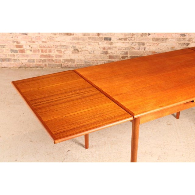 Brown Mid-Century Danish Extending Dining Table in Teak, 1970s For Sale - Image 8 of 12