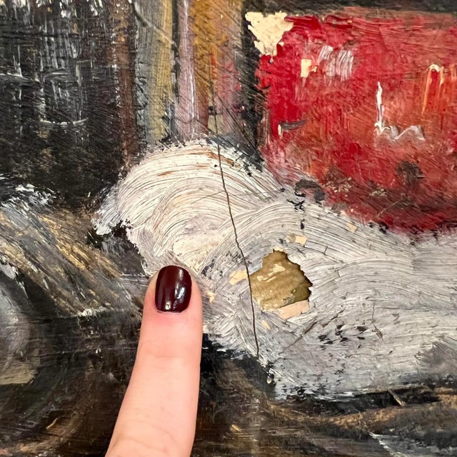 Paint Cleveland Winter Cityscape Painting Signed Halt For Sale - Image 7 of 12