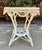 White Vintage White Wicker and Rattan Side Table With Scalloped Skirt For Sale - Image 8 of 15