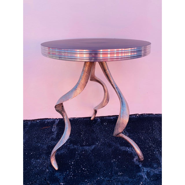 1980s French Guéridon Sculptural Aluminum Side Tables - a Pair For Sale - Image 9 of 11