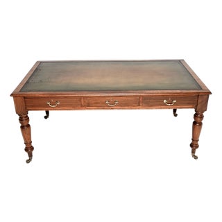 Large Antique Victorian Walnut Library Table, 1860 For Sale