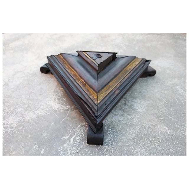 Wood 18th Century Baroque Antique, Large Floor Base Candelabra From an Altar For Sale - Image 7 of 9