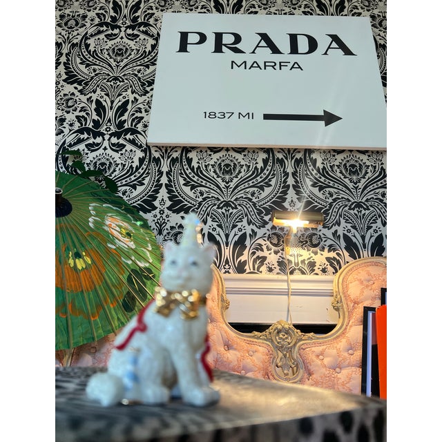 American 1970s Ceramic Lennox Birthday Cat With Party Hat For Sale - Image 3 of 8