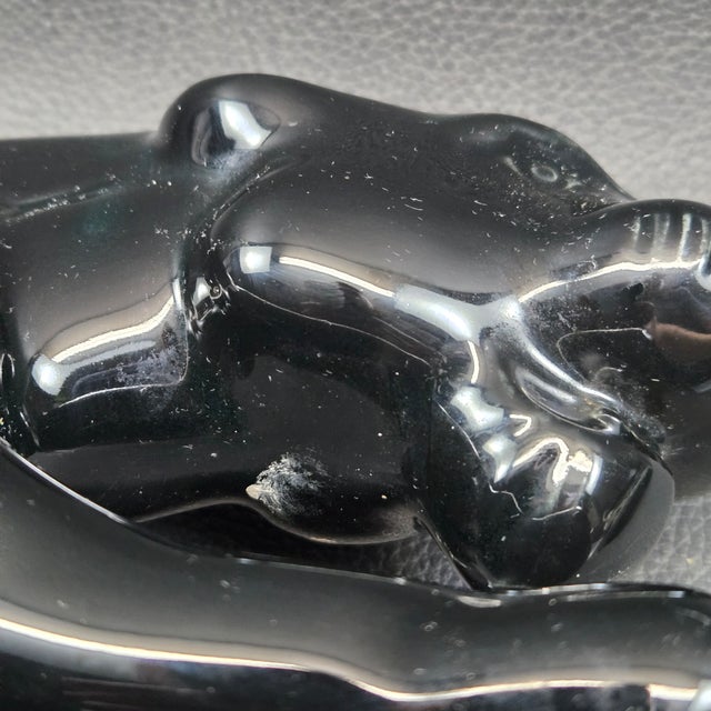 1950s Mid-Century Modern Royal China Black Ceramic Prowling Panther Planter Tv Lamp For Sale - Image 12 of 14