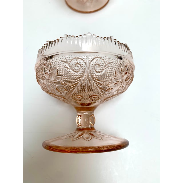 Apricot Vintage French Country Pink Champagne Coupe Glasses - Set of Four For Sale - Image 8 of 8