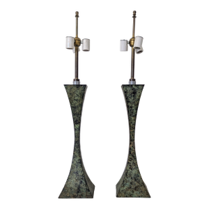 1970s Verdigris Brass Sculptural Lamp by Stewart Ross James for Hansen- A Pair