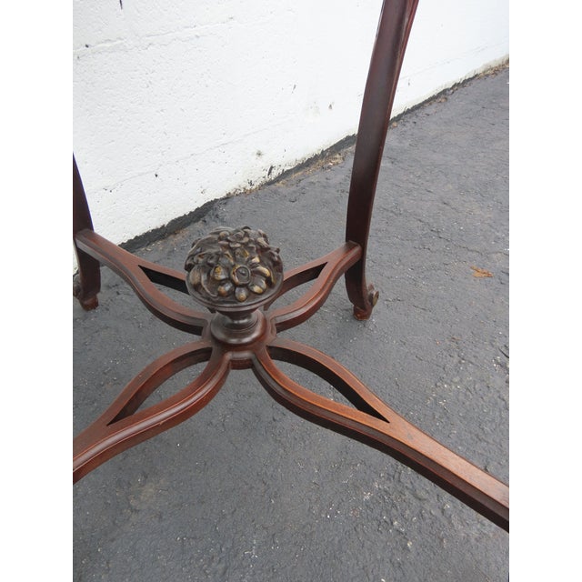French Early 1900s Hand Carved Inlay Side End Center Table 6668 For Sale - Image 10 of 17