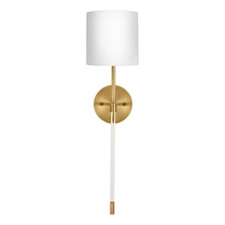 Matthew Izzo Home Bristow Modern Torch Sconce Antique Brass and Acrylic For Sale