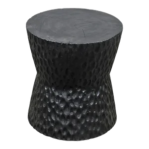 Hand Chiseled Black Accent or Side Table