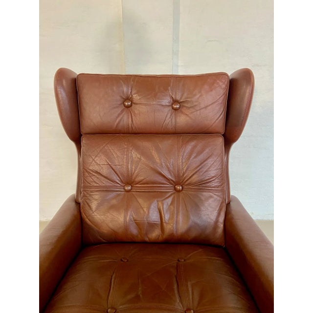 Vintage Danish Caramel Brown Leather Chair by Svend Skipper, 1964 For Sale - Image 4 of 17