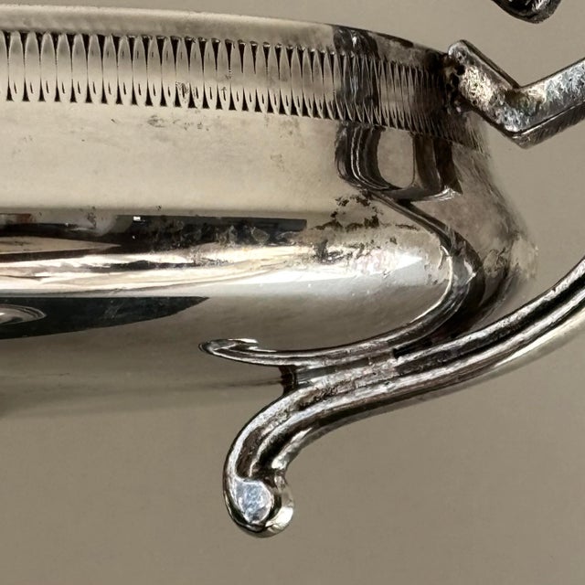 1940s Candle Holder English Silver Plated Rare Lions Handles For Sale - Image 11 of 12