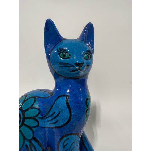 Mario Bellini Mario Bellini Italian, Bitossi Style, Glazed Ceramic Cat Circa 1960 For Sale - Image 4 of 11