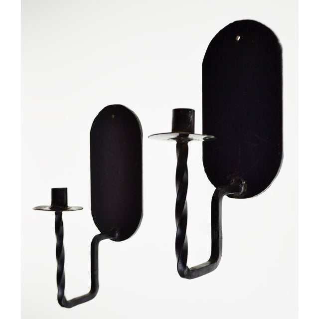 Vintage Wrought Iron Candle Wall Sconces a Pair Chairish