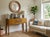 Honey Brown 4 Drawers Slim Narrow Console Side Foyer Table For Sale In San Francisco - Image 6 of 13