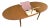 1960s Mid Century Modern Teak Oval Butterfly Leaf Dining Table. For Sale