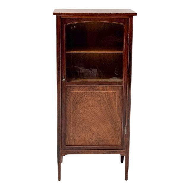 Art Nouveau Padouk One-Door Cabinet, 1900s For Sale