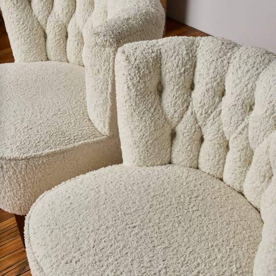 1950s 1950s Attributed to Otto Schulz Chairs in Bouclé Circa 1950s, Sweden - Set of 2 For Sale - Image 5 of 5
