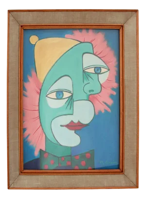 The Two Faces Painting by Michel Guérin in the style of Picasso