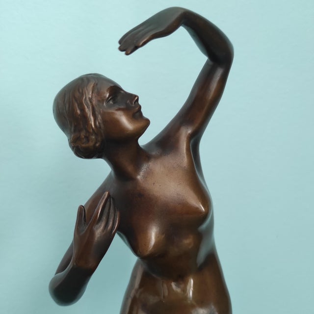 Metal Lux Elek, Dancer Sculpture, 1920s-1940s, Bronze with Marble Base For Sale - Image 7 of 10