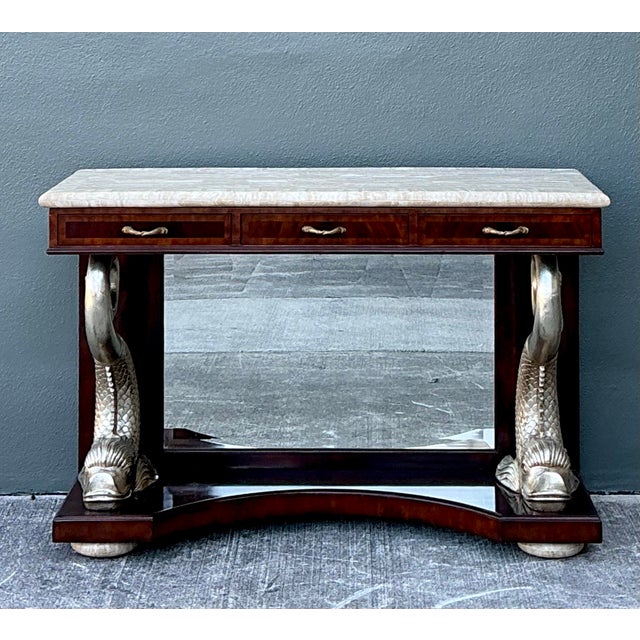 Vintage Maitland Smith Silver Koi Console Table For Sale - Image 9 of 12