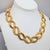 Napier Vintage 1992 Signed Napier Goldtone Smooth & Textured Link Collar Necklace For Sale - Image 4 of 10