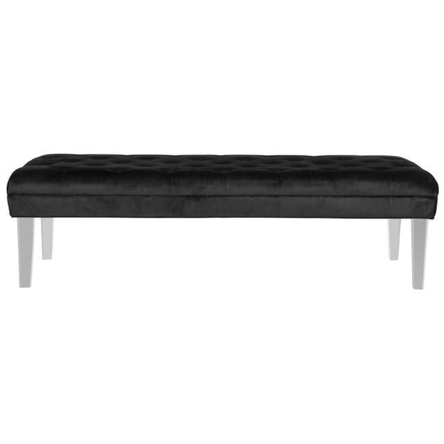 Tufted Bench in Black For Sale - Image 4 of 4
