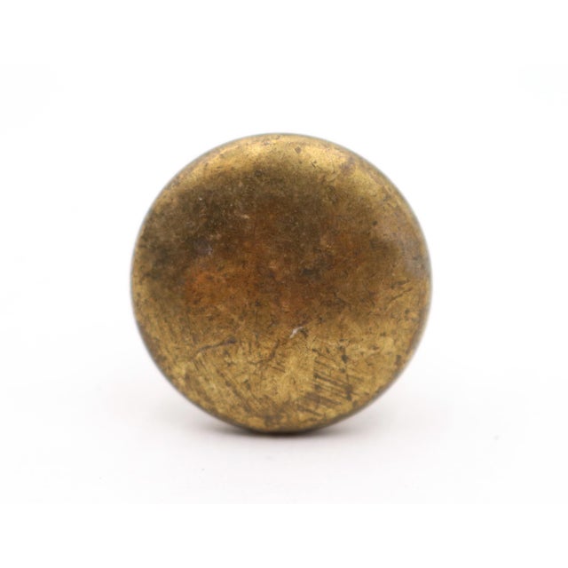 Pair of Classic Vintage 1.062 In. Plain Brass Cabinet Drawer Knobs For Sale - Image 4 of 6