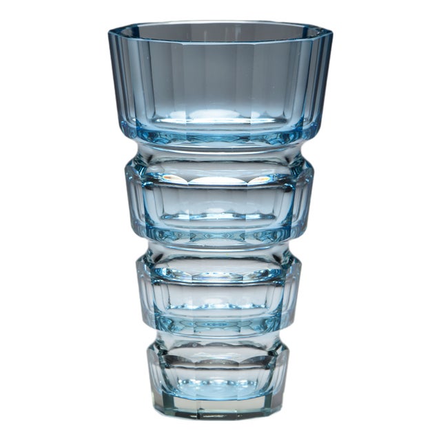 Blue Glass Vase from Moser, Late 20th Century For Sale