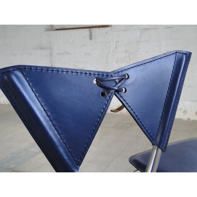 Italian Butterfly Chair with Chromed Steel Tubing and Leather by Arrben, 1980s, Set of 2 For Sale - Image 13 of 18