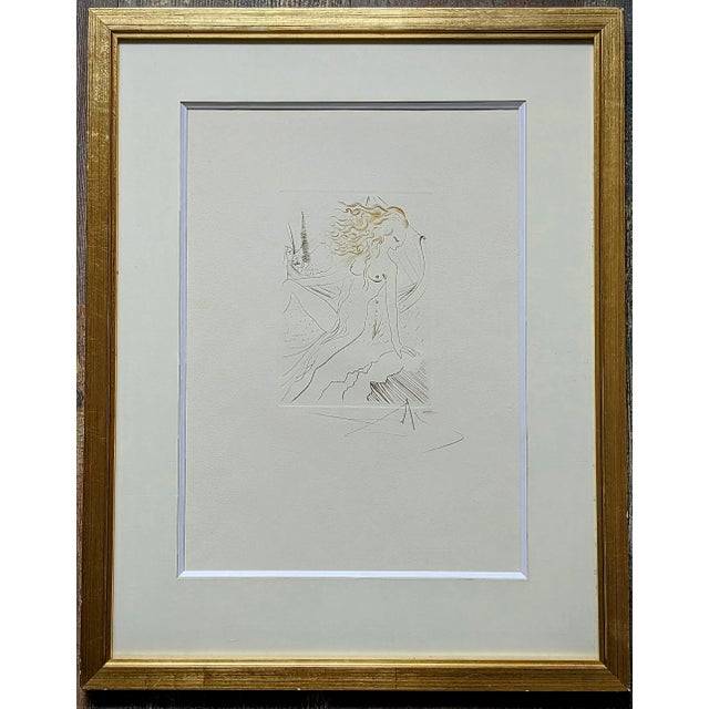 1970s Salvador Dali, The Betrothed of the King of Algarve, Original Color Etching, 1972 For Sale - Image 5 of 5