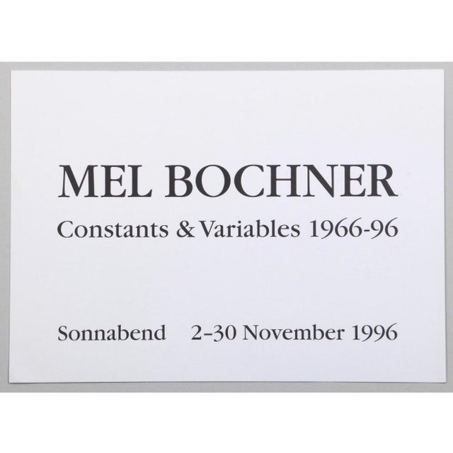 Black Mel Bochner, Conceptual Art Hand Signed Mel Bochner Lithograph Print Abstract Geometric Ed 30, 1991 For Sale - Image 8 of 8