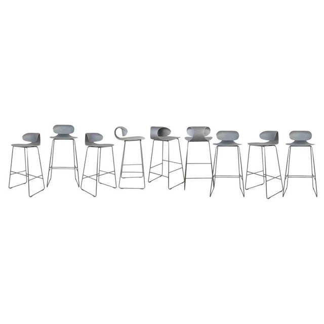 Grey Maxima Stools by William Sawaya and Paolo Moroni, Italy, 1990s, Set of 9 For Sale - Image 9 of 9
