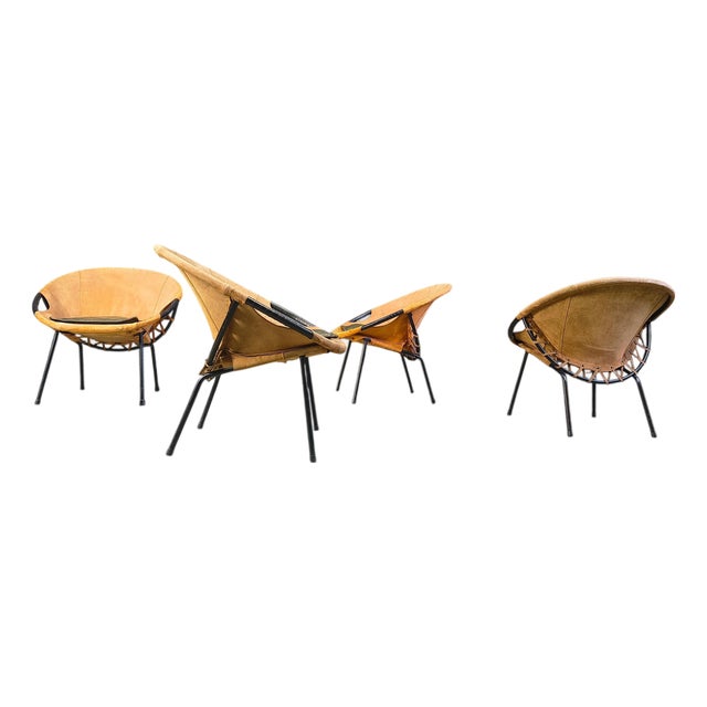 Vintage Balloon Chairs by Lush & Co, 1960s, Set of 4 For Sale