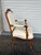 Rococo Vintage Louis XV Chair With White Silk Stripe Fleur De Lis For Sale - Image 3 of 9