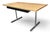 1960s Vintage Mid-Century Modern Oak Writing Desk With Black Drawers & Chrome Base For Sale - Image 5 of 15