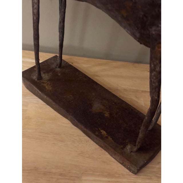 1960s Brutalist Metal Deer Statue For Sale - Image 5 of 5