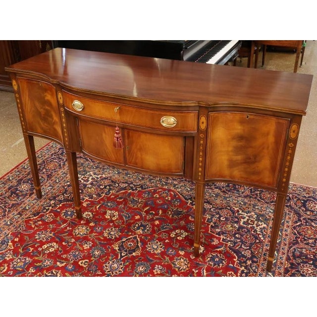 Kittinger Federal Hepplewhite Style Mahogany Inlaid Server Buffet Sideboard Dimensions : 66" Wide X 25" Deep X 39" Tall...