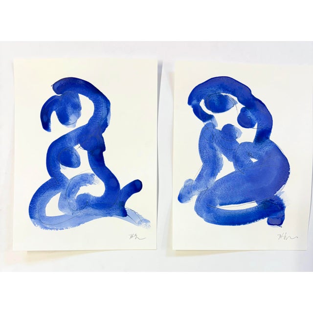 Blue Gesture is an expressive study of the female form, capturing elegance and movement in a single, fluid pose. Executed...