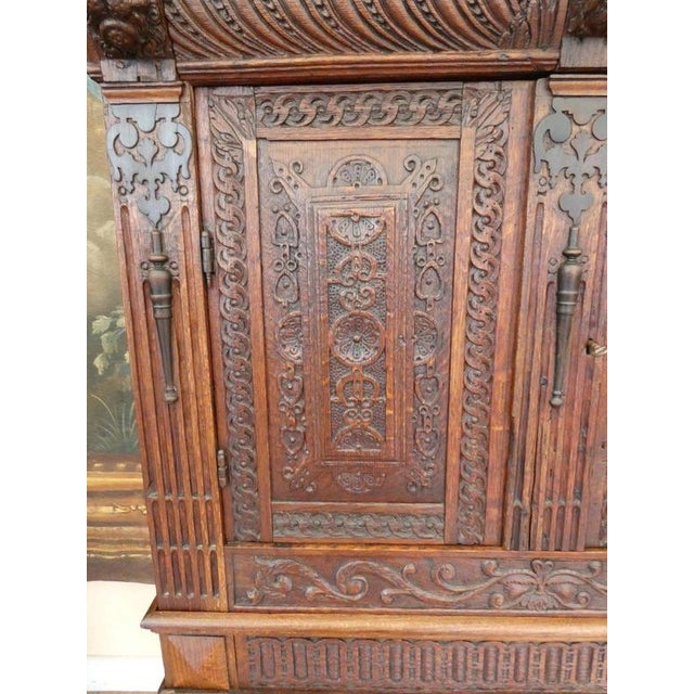 Antique English Country Oak Cupboard on Stand, 1730 For Sale - Image 9 of 18